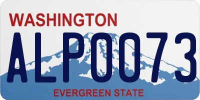 WA license plate ALP0073
