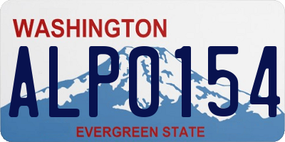 WA license plate ALP0154