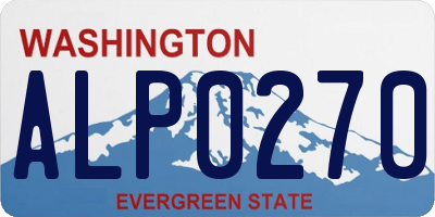 WA license plate ALP0270