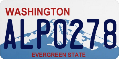 WA license plate ALP0278