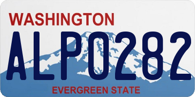 WA license plate ALP0282