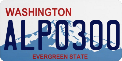 WA license plate ALP0300