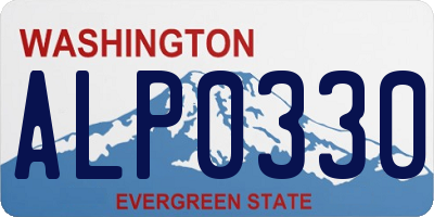 WA license plate ALP0330