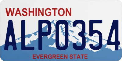 WA license plate ALP0354