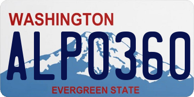 WA license plate ALP0360