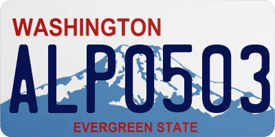 WA license plate ALP0503
