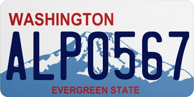 WA license plate ALP0567
