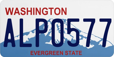 WA license plate ALP0577
