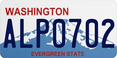 WA license plate ALP0702