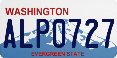 WA license plate ALP0727