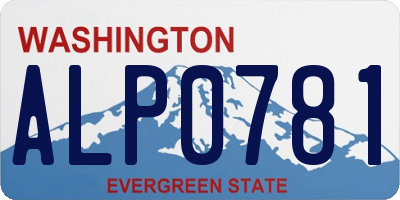 WA license plate ALP0781