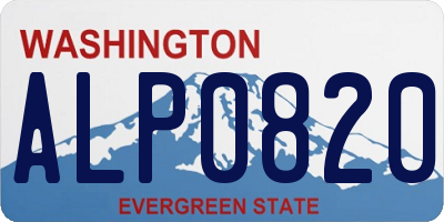 WA license plate ALP0820