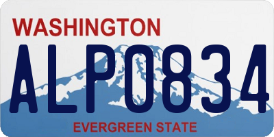 WA license plate ALP0834
