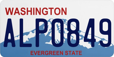 WA license plate ALP0849