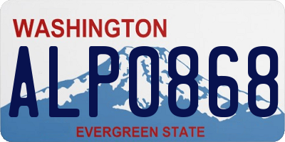 WA license plate ALP0868