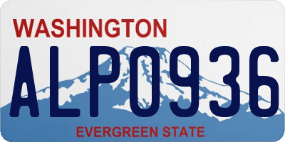 WA license plate ALP0936