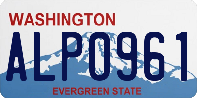 WA license plate ALP0961