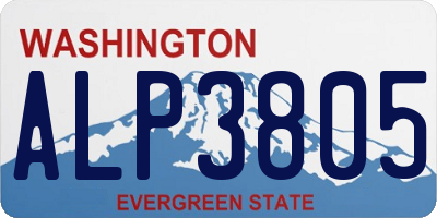 WA license plate ALP3805