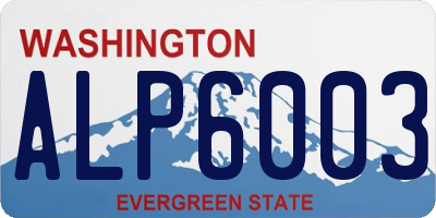 WA license plate ALP6003