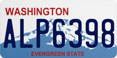 WA license plate ALP6398