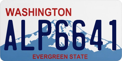 WA license plate ALP6641