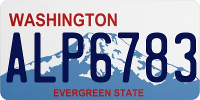 WA license plate ALP6783
