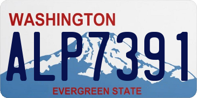 WA license plate ALP7391