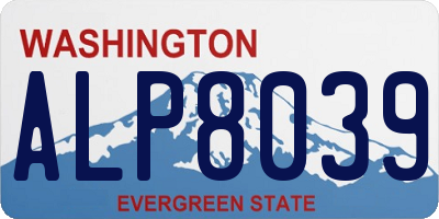 WA license plate ALP8039