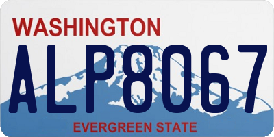 WA license plate ALP8067