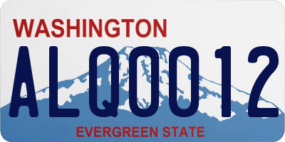 WA license plate ALQ0012