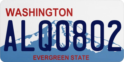 WA license plate ALQ0802
