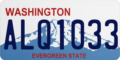 WA license plate ALQ1033