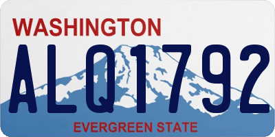 WA license plate ALQ1792