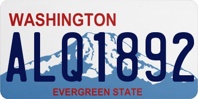 WA license plate ALQ1892