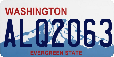 WA license plate ALQ2063
