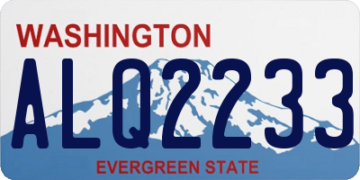 WA license plate ALQ2233