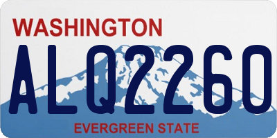 WA license plate ALQ2260