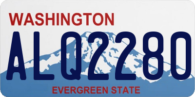 WA license plate ALQ2280