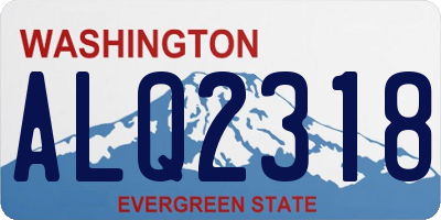 WA license plate ALQ2318