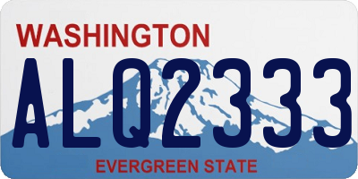 WA license plate ALQ2333