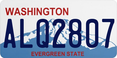 WA license plate ALQ2807