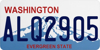 WA license plate ALQ2905