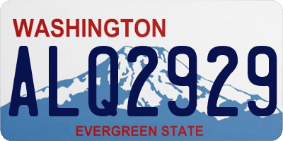 WA license plate ALQ2929