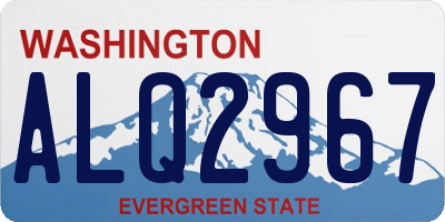 WA license plate ALQ2967