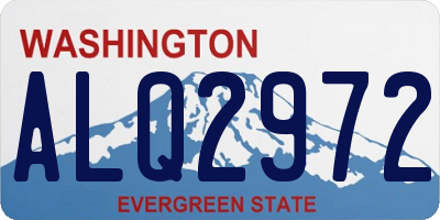 WA license plate ALQ2972