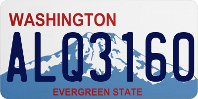 WA license plate ALQ3160