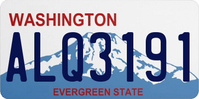 WA license plate ALQ3191