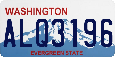 WA license plate ALQ3196