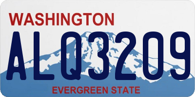 WA license plate ALQ3209