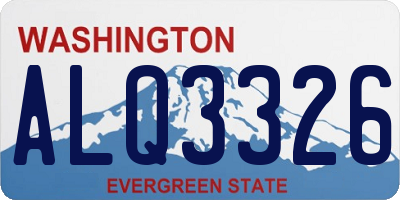 WA license plate ALQ3326